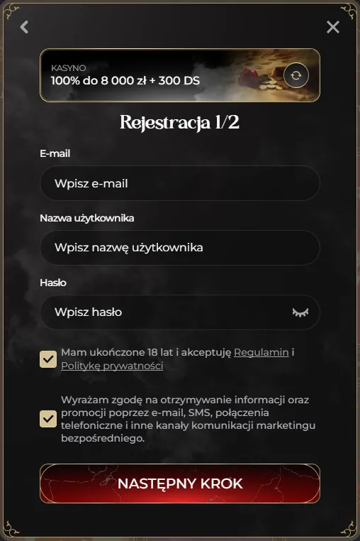 Rejestracja Krok 2